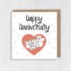 Personalised scratch off and reveal heart card: Happy Anniversary - with any message and choice of heart colour - Gold