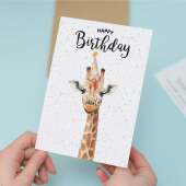 Birthday Card For Him or Her Of A Giraffe Illustration For Him or Her Birthday Gift