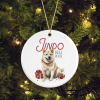 Ceramic Dog/Puppy Breed Jindo Pun Christmas Tree Decoration