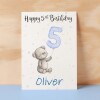 Personalised 1st, 2nd, 3rd, 4th, 5th Birthday Card for Son, Grandson, Nephew, Godson, Boys Teddy Bear Card - 1 - One - Blank Message