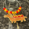 Handmade Wine Glass Charm - Hot Dog Dachshund