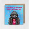 I pugging love you mum, mom pug, dog in clothes Mother's Day card for mother from son, daughter (Animalyser) (Size A6/A5/A4/Square 6x6") - A6: Single card - Mum