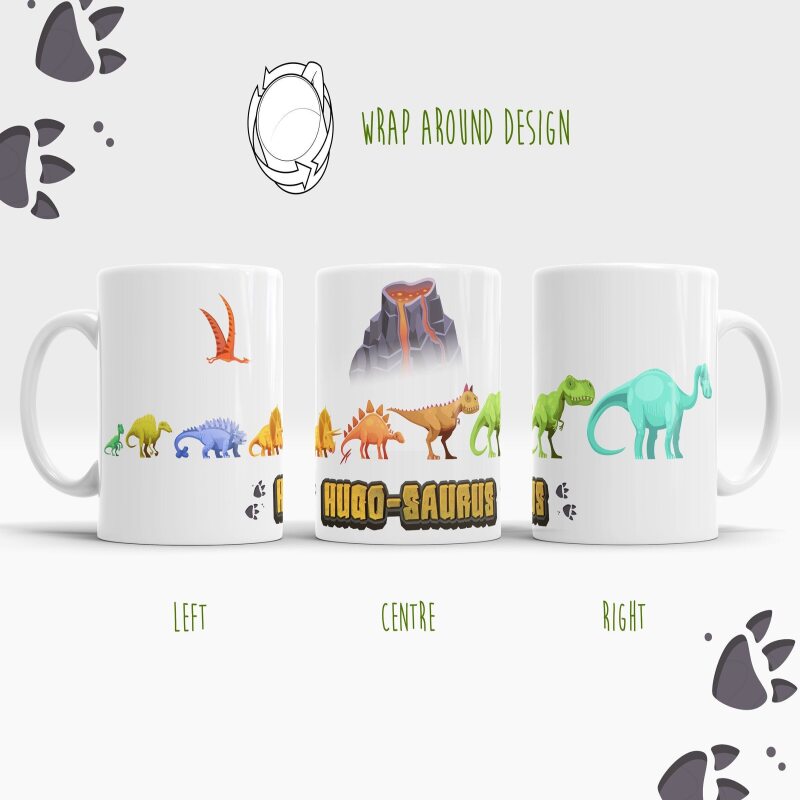 Personalized Dinosaur Mug for Toddlers and Young Paleontologists - Fun Dino Lover Gift - Childs (6oz)