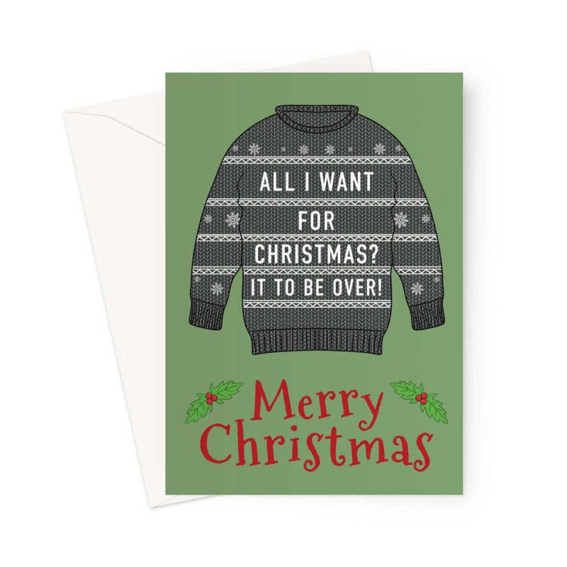 Bah Humbug Christmas Jumper Card - A5 Portrait - 1 Card