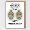 Here's a pair of knockers you can stare at without getting a slap funny, rude, breasts, boobs, tits, anniversary card Size A6/A5/A4/Square - A6: Single card