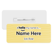 #hello my name is... Name Badge - Yellow Hand Drawn Lines