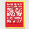 Moisten up your flaps because here comes my willy rude, funny Valentine's Day card for wife, girlfriend, partner (Size A6/A5/A4/Square 6x6") - A6: Single card