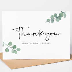 Eucalyptus Thank You Cards, Wedding Thank You Cards, Eucalyptus Photo Thank You Card Thank you wedding guest cards, Eucalyptus wedding cards - A6 - 4.1" x 5.8"