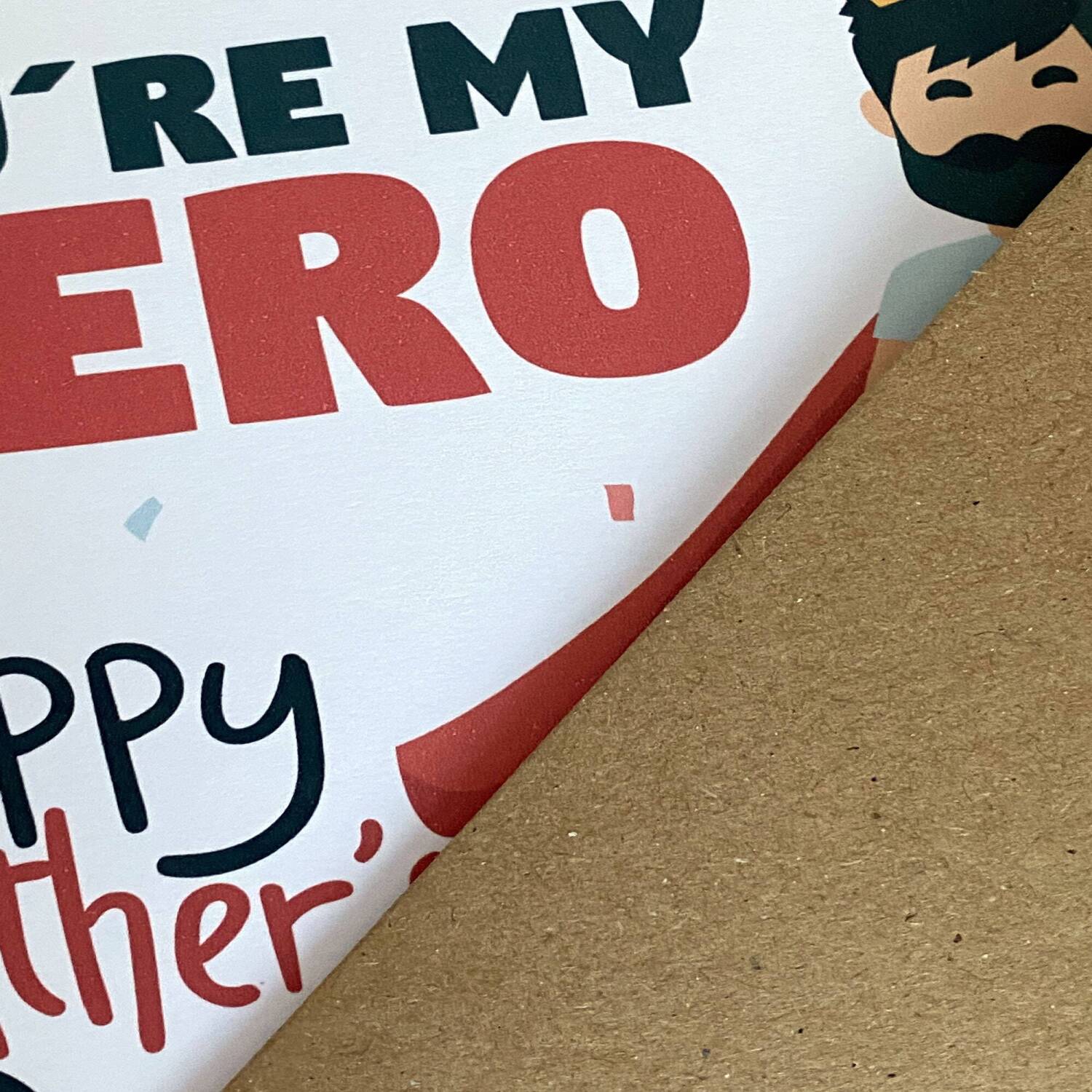 You're my hero. Happy Father's Day superhero Father's Day card for dad, daddy, father from son, daughter, child (Size A6/A5/A4/Square 6x6") - A6: Single card