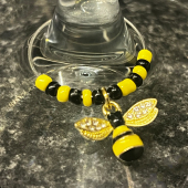 Handmade Wine Glass Charm - Diamante Bee