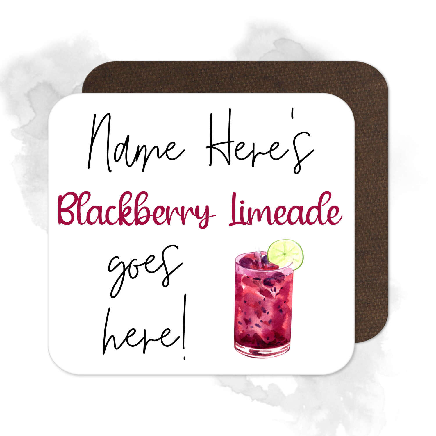 Personalised Drinks Coaster - Name's Blackberry Limeade Goes Here!