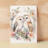 Anniversary Card For Husband Card for Anniversary Card For Wife Owl Anniversary Card For Couple Engagement Card For Couple Wedding Card - Small (4x6) / Blank Message