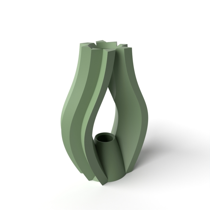 The Krono Vase, Modern and Unique Home Decor for Dried and Preserved Flower Arrangement - Black - Large