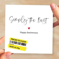 Funny Anniversary Card For Wife with Reduced Sticker Anniversary Card For Him Anniversary Card For Her Card For Wife Anniversary Card - Square (6x6) / Blank Message