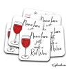 Red Wine Hand Drawn Coaster - Home Bar - Birthday Gift. Secret Santa - Hand Drawn Red Wine Coaster Personalised Drink Coasters - Single Coaster