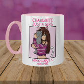 Personalised Anime Girl Tea & Coffee Mug - Just A Girl Who Loves Anime