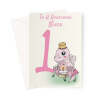 Cute 1st Birthday Card For A Niece - Fairy Dinosaur - A5 Portrait - 1 Card