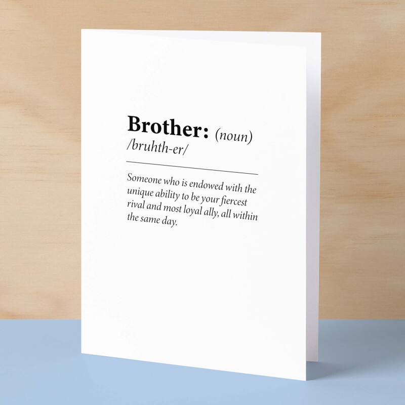 Birthday Card For Brother Fun Dictionary Quote Card For Brother Custom Message Card For Brother Funny Birthday Card For Brother - Small (4x6) / Blank Message
