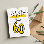 60th Birthday Card - Holy Shit You're / I'm 60 Card - Birthday Card - Birthday Celebrations - Personalised Birthday - Funny Birthday Card