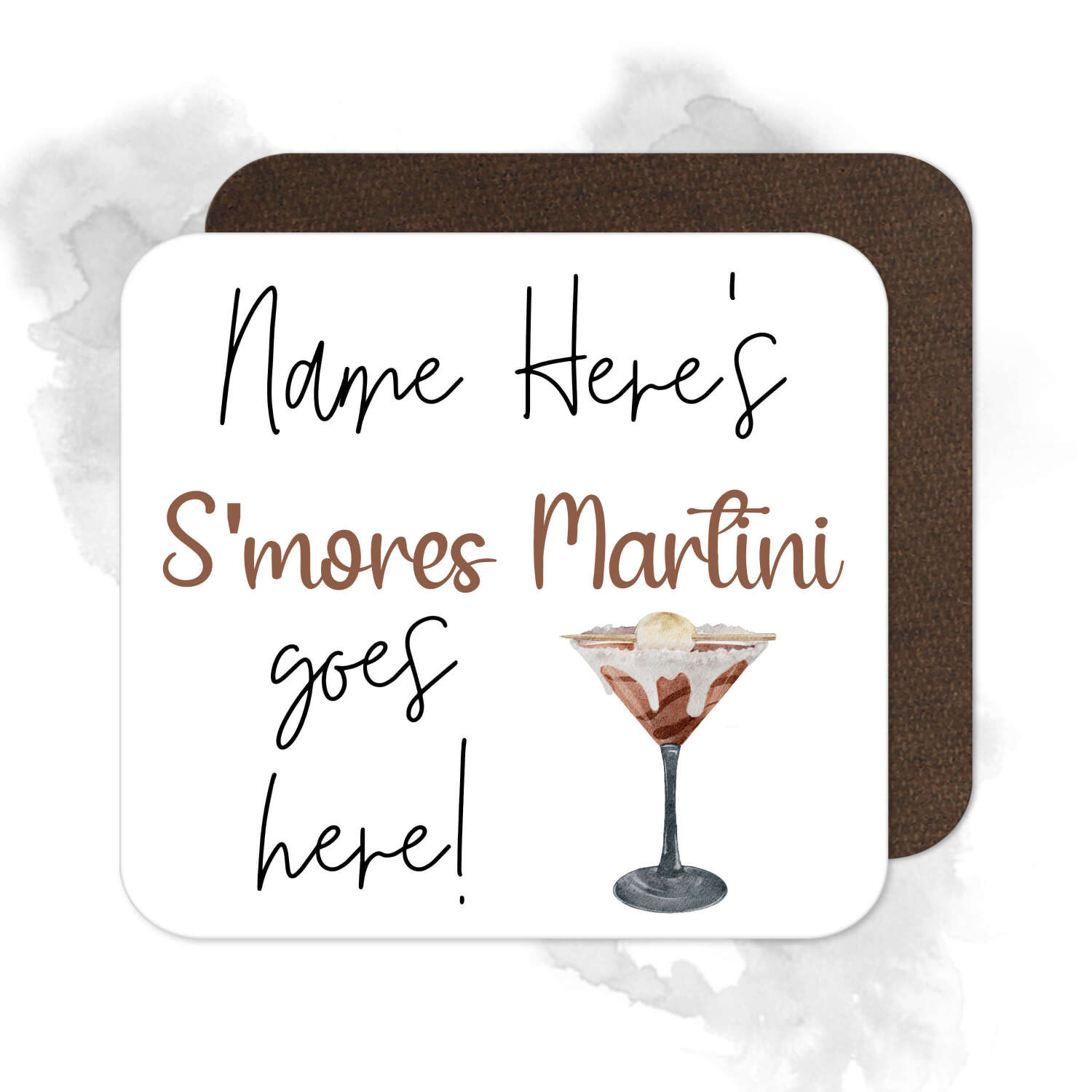 Personalised Drinks Coaster - Name's S'mores Martini Goes Here!