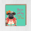 Pug birthday, anniversary, Valentine’s Day card: You’re just my pug of tea - A6: Single card