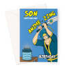 Anime Birthday Card For Son - Sword Fighter - A5 Portrait - 1 Card