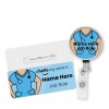 Hello My Name is Badge with ID Badge Reel Personalised Durable Name Badge #hello mynameis Badge, Nurse Badge, Nurse Badge, Blue Scrubs Badge - Standard Name Badge - Skin Tone 1