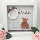 Personalised Teddy Bear New Baby Frame, new baby gift, baby initial frame