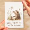 Mother's Day Card For Mum Cute Hedgehogs Mother's Day Mothers Day card Mothering Sunday Happy Mother's Day Card For Mom Mommy Mum Mummy - Small (4x6) / Blank Message