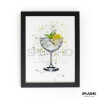 GIN & TONIC  Splatter Art Print, High Gloss Print, Splash Art, Home Decor, Home Bar Custom Drink Art Cocktails - A6