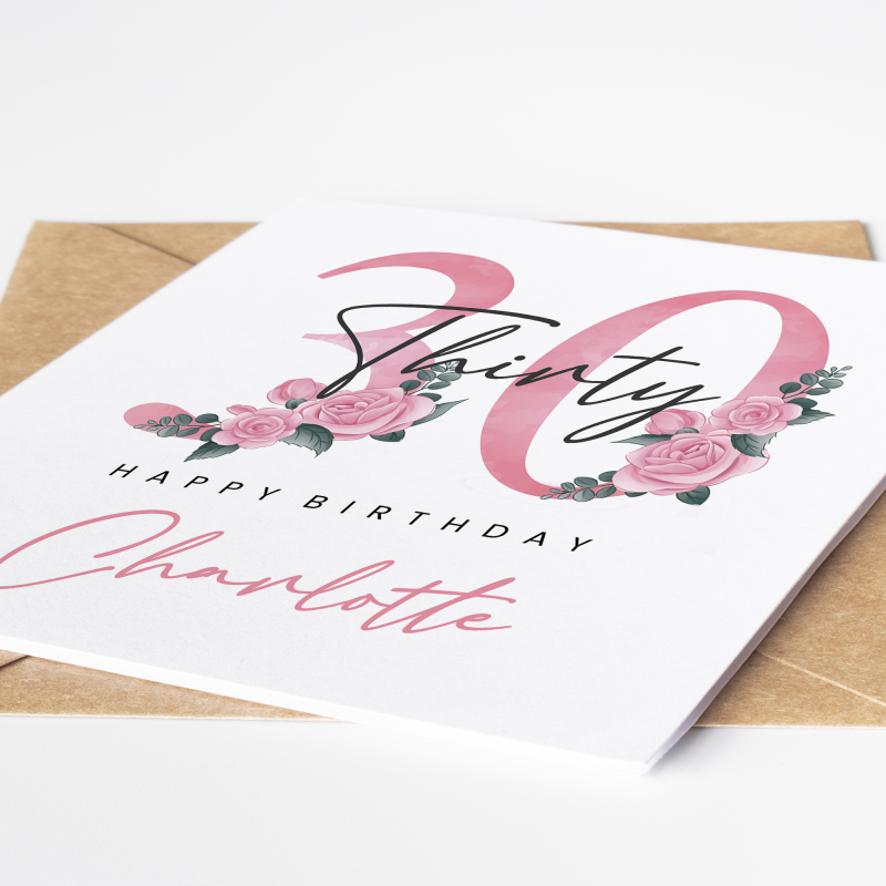 Personalised 30th Birthday Card For Daughter, Personalised Birthday Card For Her, 30th Birthday Card, 30th Birthday Gift For Sister, Friend - A6 - 4.1″ x 5.8″