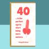 Funny 40th Birthday Card - Cheeky Card for Someone Turning 40 years old - For Him or For Her - Can be personalised inside - Large or Small - Blank inside - Large
