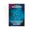 Aquarius Rude Star Sign Birthday Card - A5 Portrait - 1 Card