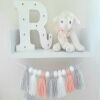 Tassel Garland,Pink Nursery Decor,Tassel Room Decor,Yarn Garland,Girls Room  Dec - White beads