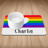 Personalised Rainbow Heart Puppy/Dog Bowl Mat