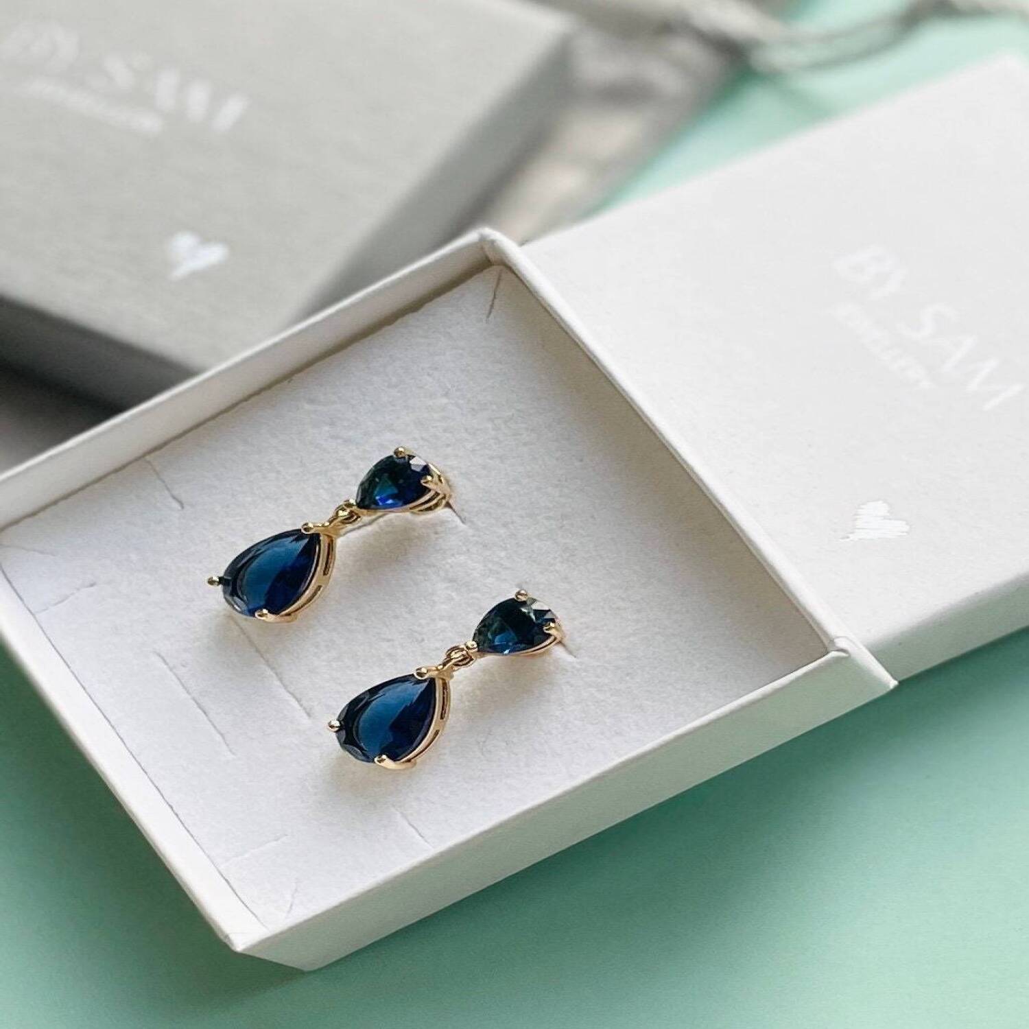 Wedding day earrings Sapphire Something Blue Earrings - Default Title