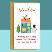 Personalised New Home Christmas Card | Customisable Card for First Christmas in New Home | Christmas House Warming Card