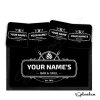 Personalised Bar Runner Mat, Custom Beer Mats & 4 x Drinks Coasters Gift Set Garden Bar Sets / Personalised Mats Home Bar Bar and Grill Mat - Set of 4 Coasters - Black