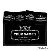 Personalised Bar Runner Mat, Custom Beer Mats & 4 x Drinks Coasters Gift Set Garden Bar Sets / Personalised Mats Home Bar Bar and Grill Mat