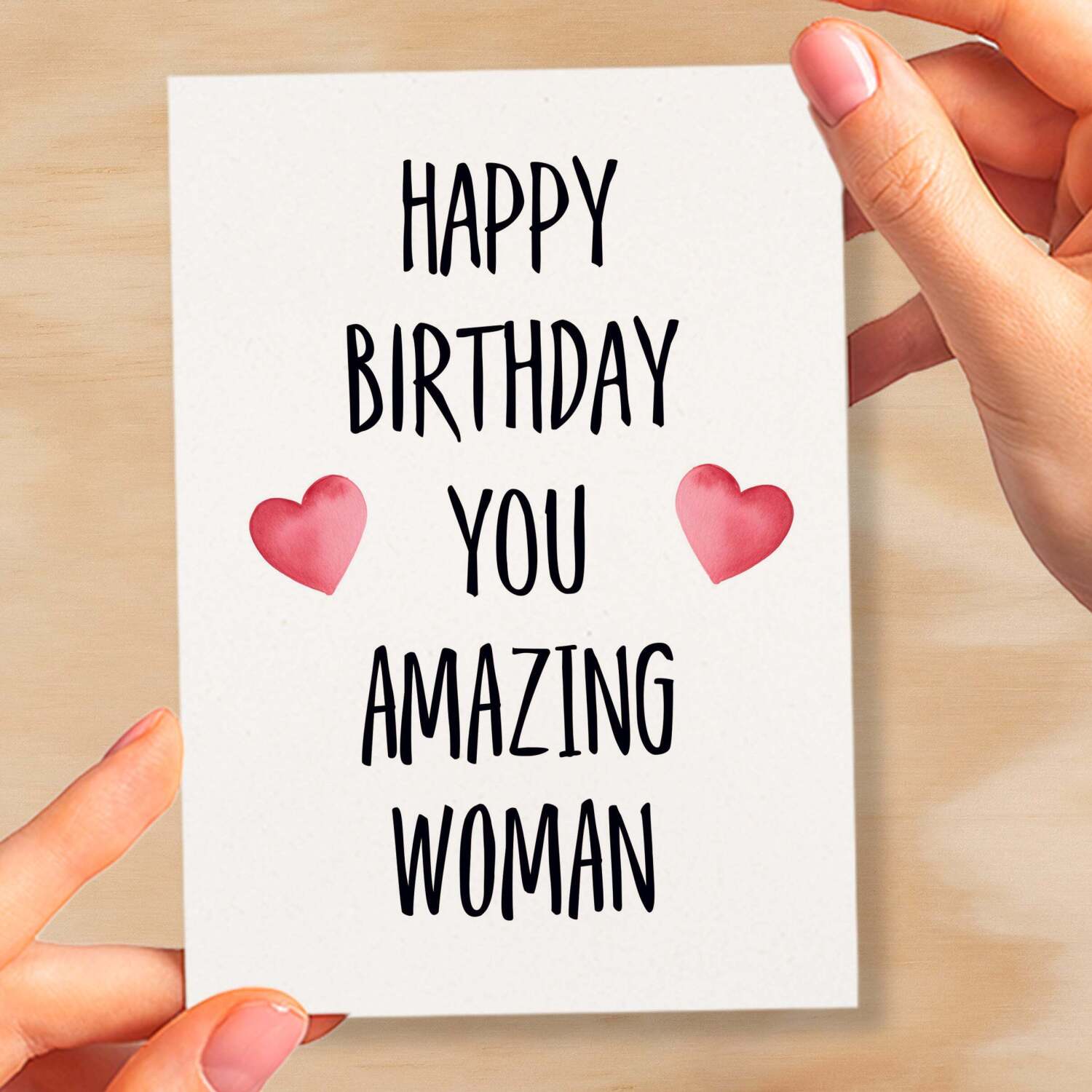 Birthday Card For Wife Card For Her Birthday Card For Girlfriend or Friend Birthday Card For Mum or Sister You Wonderful Woman - Small (4x6) / Blank Message