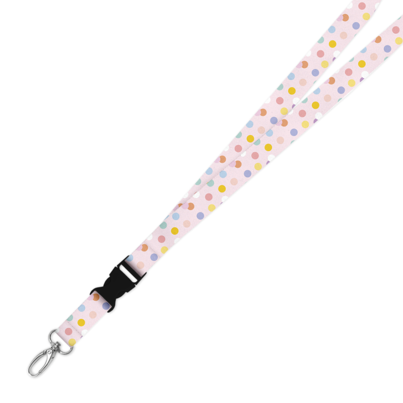 Double Breakaway Lanyard - Pastel Polka Dots