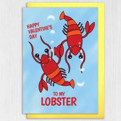 To my lobster funny, cute lobster cheesy Valentine's Day card for wife, husband, girlfriend, boyfriend, partner (Size A6/A5/A4/Square 6x6") - A6: Single card