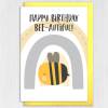 Happy Birthday Bee-autiful bumble bee, bee-themed beautiful birthday card for wife, girlfriend, partner (Size A6/A5/A4/Square 6x6") - A6: Single card