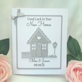 6"  Personalised New Home Card, Housewarming card, Glitter New Home Card