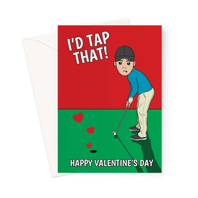 Cheeky Golf-Themed Valentine's Day Card For Boyfriend - A5 Portrait - 1 Card