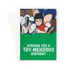Rugby Birthday Card - Rugby Player Try - A5 Portrait - 1 Card