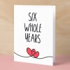 6 Year Anniversary Card For Husband or Wife Anniversary Card for 6th Anniversary Card For Boyfriend or Girlfriend Six Wedding Anniversary - Large (5x7) / Blank Message