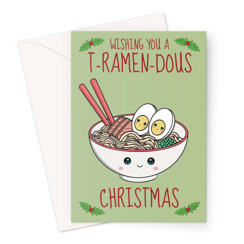 Ramen Noodles Christmas Card - A5 Portrait - 1 Card