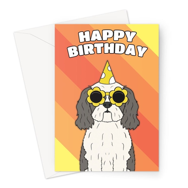 Shih Tzu Dog Birthday Card - A5 Portrait - 1 Card