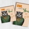 Owl I need is you cute owl, bird in clothes Valentine’s Day card for wife, husband, partner (Animalyser) (Size A6/A5/A4/Square 6x6") - A6: Single card